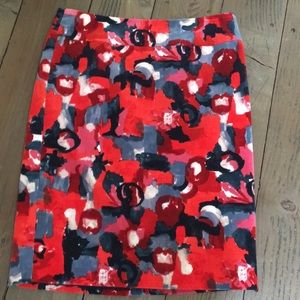 Anthro watercolor pencil skirt